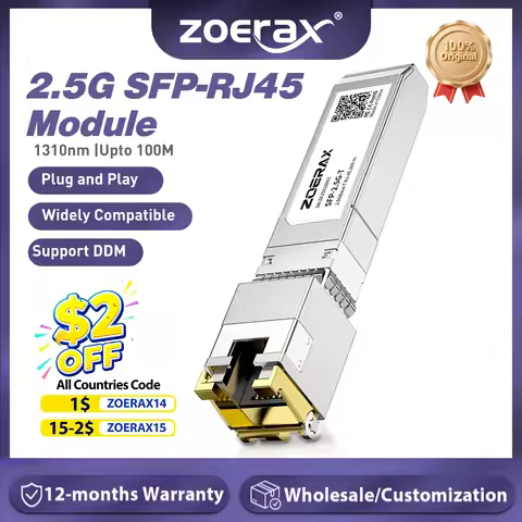 ZoeRax 10/2.5/1.25G SFP+ to RJ45 Copper Module Ethernet Transceiver Module Compatible with Cisco/Mik
