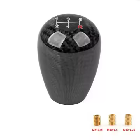5/6 Speed Carbon Fiber Gear Shift Knob Round Ball Shape Universal Shape Manual Transmission Shifter 