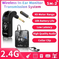 JAMJUM SM-2 2.4G Wireless In-Ear Monitor System Low Latency Stage Monitoring Transmitter Receiver Fo