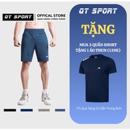 [FREE 1 T-SHIRT] Combo of 3 QT SPORT Men's T7 Sports Shorts. Good Elastic Wind Fabric, Suitable (T7)