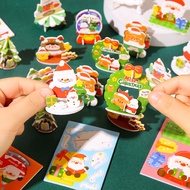 Children Fun Christmas 3D Three-Dimensional Small Puzzle Early Education Concentration Cultivate Christmas Snowman Elk Shape Gift