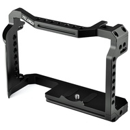 YELANGU DSLR Camera Cage for Canon EOS R5 and R6 Built-in Cold Shoe &amp; NATO Rail 1/4 Inch Arri Hole Camera Rig Video Rig