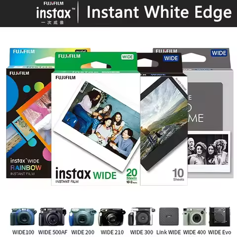 5-inch Wide Link Wide Instax Wide Film For Fuji Camera 100 200 210 300 500AF Fujifilm Instant Black 