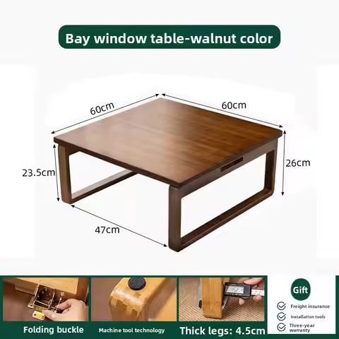 Foldable square kang several thickened Japanese tatami table household low dining table bay window s