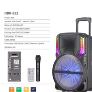 NDR-612 Best  12 inch wireless portable dj speakers blue tooth speaker