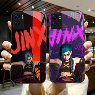 YS-58 Hot Game Arcanes Jinx HD Glass Casing for OPPO A57 A77S A17 A36 A77 A57S A76 A96 Reno 10 13 Pr
