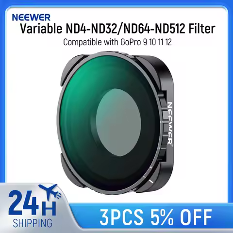 NEEWER Variable ND4-ND32 Filter Compatible with GoPro 9 10 11 12, 2-5 Stops Variable ND Filter with 