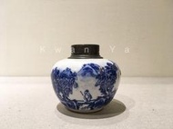 日本 青花茶葉罐 青花 茶葉罐 茶道具 茶入 茶倉 抹茶道 煎茶道