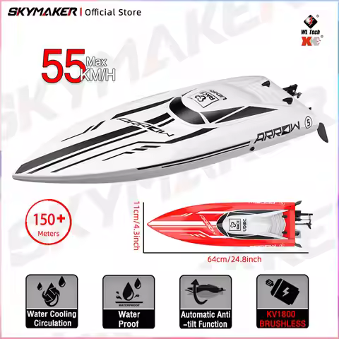 Udirc RC Boat Udi005 50Km/H High Speed Brushless Motor 2.4GHz Remote Control RC Speedboat PvC Electr