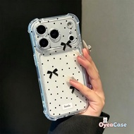 Polka Dot Ribbon Bow Clear Case For OPPO Reno 15 Pro Max Mini FS 15F 14F 14 13 12 11 Pro 13F 12F 11F