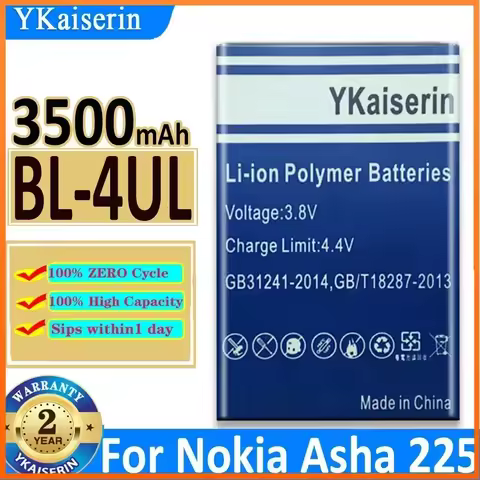 YKaiserin Battery BL-4XL BL-4UL for Nokia Asha 225 Asha225 6300 4G 8000 TA-1311 TA-1287 Mobile Phone