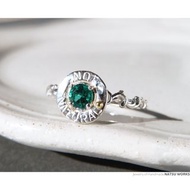 人造翡翠戒指 / 18K 金珠人造翡翠戒指