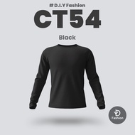 OREN SPORT Long Sleeve Plain T-shirt - Black (Unisex) CT54