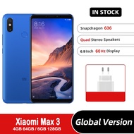 Xiaomi Mi Max 3 6.9inches นิ้ว6G 128GB ROM 95% NEW ลายนิ้วมือใหม่ 4G Android Smart Phone MAX Series ของขวัญฟรี Max3