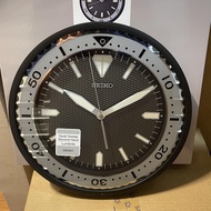 [Original] Seiko Clock QXA791T Quite Sweep Lumibrite Black Diver Bezel Design Analog Quartz Wall Clock QXA791