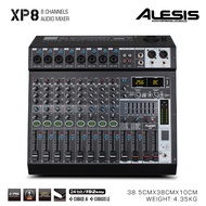 ALESIS XP8 มิกเซอร์ มิกเซอร์ 8 ช่อง การเชื่อมต่อบลูทู ธ แหล่งจ่ายไฟผี 48V เอฟเฟกต์ DSP ในตัวเพื่อตอบ