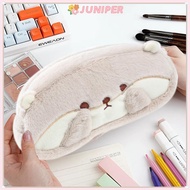 【in stock】JUNIPER0 Pen Bag, Plush Large Capacity Pencil , Portable Otter Penguin Pen Box School Offi