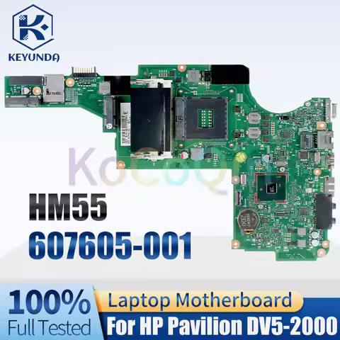 For HP Pavilion DV5 DV5-2000 Laptop Motherboard 607605-001 HM55 Notebook Mainboard Full Tested