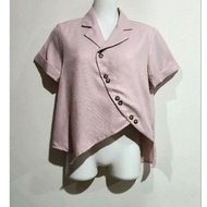 KEMEJA Women's Shirt Label Eight Pink Soft Size S