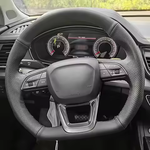 For For Audi Q3 F3 Q5 FY SQ5 Q7 4M SQ7 Q8 SQ8 RS Q3 Q8 (D Shape) Auto Braid On The Steering Wheel Co