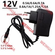 12V AC DC Power Supply Adapter 12V 0.5A 0.6A 0.7A 0.8A 1A 1.25A 1.5A AC/DC adaptor DC 12 Volt DC Swi