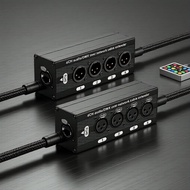 TITAK 4XLR,、,Cat5/6 Penguat 4-Saluran XLR Audio Over Cat5/6, Isyarat Stabil untuk Konsert, Studio & 