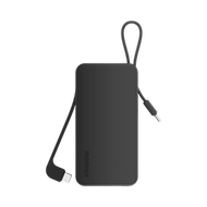 MOMAX - 1-Power Vital+ 10000mAh 流動電源，內建雙 USB-C 線 (黑色)