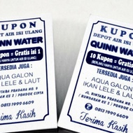 Cetak Kupon Depot Air Minum Isi Ulang/Refill Galon Bahan HVS Warna