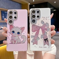 Bling for Samsung Galaxy S25 S24 Ultra S23 Ultra S22 Ultra Case Elegant Cat Galaxy A36 A55 5G A56 Ba