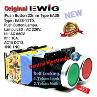EWIG EA38-11TD Flat Self Locking LED Light Push Button 22mm 10A AC 660V