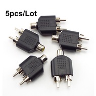 5pcs/lot RCA AV Audio Y Splitter Plug Adapter Male to Female RCA Female to 2 RCA Male connector  SGA1
