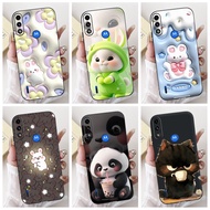 Casing For Motorola Moto E7i Power Case XT2097-13 Shockproof Cover Cute Panda Rabbit Cartoon Soft Ca