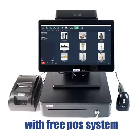 14 Inch Cash Register for Business Win 10 Pos System I5 8G 128G with 58mm Thermal Printer Scanner an