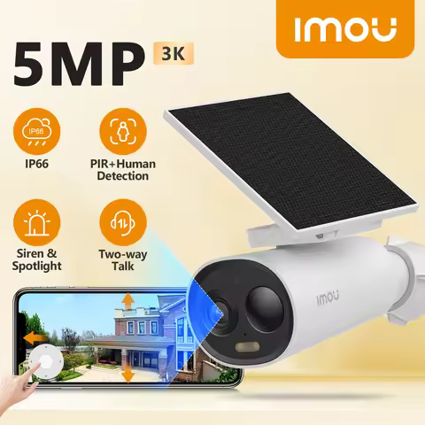 IMOU Cell 3C AIO 5MP Battery Camera with Solar Panel Rechargeable Camera Wi-Fi Outdoor Surveillance 