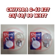 (2 PCS) CHIYODA G-45 25WATT/ 40WATT/ 60WATT E27 INCHANDELIER BULB  ( CLEAR / FROSTER )