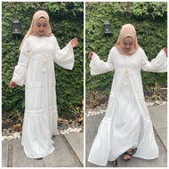 PUTIH Abaya White Umrah Gamis Dress Lace Elegant Combination Chiffon Teenagers Adult By AbayaCollection