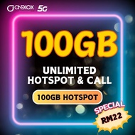 ONEXOX XOX 5G PREPAID SIMCARD - 100GB HIGH SPEED, UNLIMITED CALL, HOTSPOT - RM22 NEW PLAN 1X-22