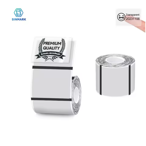 Transparent Labels Paper Thermal Adhesive Label Roll Suit for Phomemo M110/M200/M120/M220 E210 P50 D
