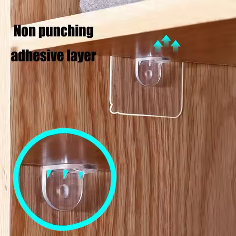 Shelf Bracket Adhesive Nail Self-Adhesive Wardrobe Shelf Bracket Clip Wall Hanging Bracket Partition