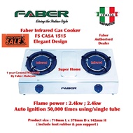 ⚡️SHOCKING SALE⚡️ SIRIM APPROVED FABER FS CASA 1515 GAS COOKER STOVE 2 BURNERS STAINLESS STEEL INFRARED