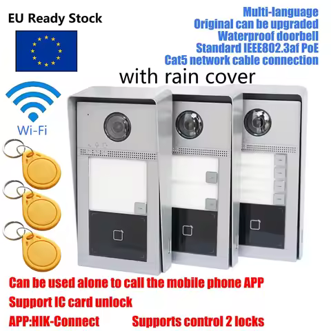 HIK 1-4 button DS-KV8113/8213/8413-WME1(C) IP Doorbell,WiFi Doorbell ,Door phone, Video Intercom,wat