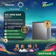 Hisense Kulkas Mini Bar Kulkas 1 Pintu - RR58D4IGN (Refrigerator) Lemari Es Portable  - Silver 【Net 