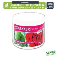 STARXFERT 13+13+21+TE Compound Fertiliser for Flowers & Fruits Development Granule (500g / 1kg) | Fe