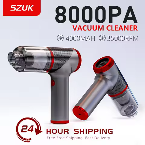 SZUK New Portable Car Vacuum Cleaner 8000PA Strong Suction Handheld Cleaning Machine Mini Wireless V