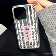 Niche Bowknot Electroplated Silver Edge Mirror Phone Case For Samsung F15 A55 A15 A16 M15 A25 A36 A2