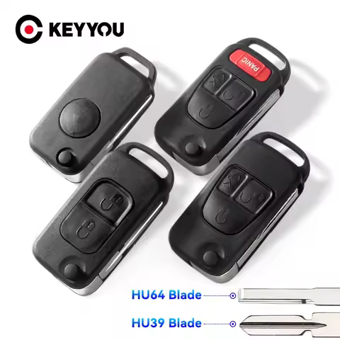 KEYYOU Flip Folding Remote Car Key Shell For Mercedes Benz W168 W124 W202 W203 A C E ML C CL S SL SE