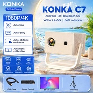 【Konka】C7 4K Projector 900 ANSI Lumens Auto focus Android 11 WiFi 6 eye-friendly design rotatable su