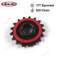 Arashi 525 Chain 17T Front Sprocket For BMW S1000RR K46 2009 - 2011 Motorcycle Rubber Cushioned Spro