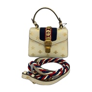 GUCCI Handbag Handbag_Sylvie Leather WHT Direct from Japan Secondhand