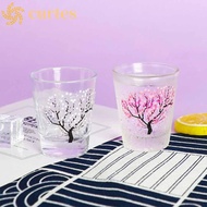 CURTES Wine Glass Creative Temperature Sensing Color Changing Glass Liquor Sakura Cup